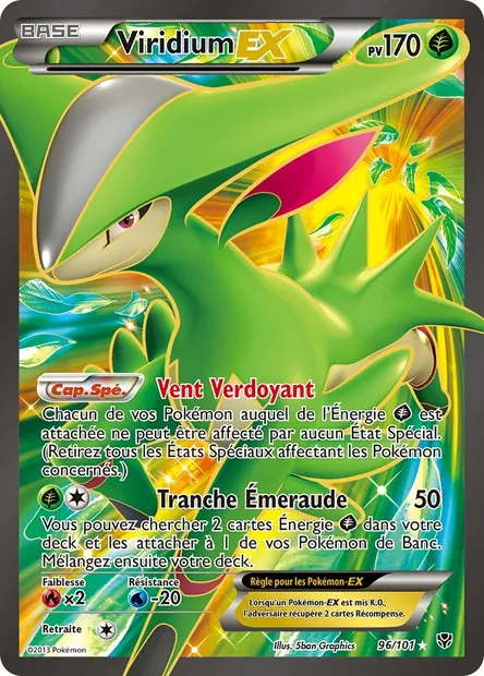 Viridium EX, carte Pokémon PLB 96 — extension Explosion Plasma