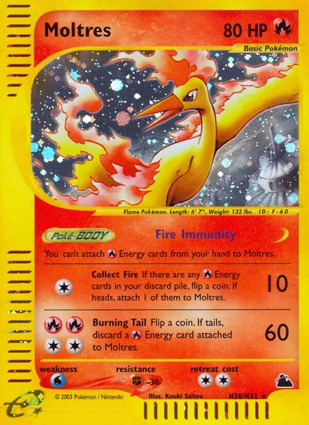 Moltres, Pokémon card SK H20 — Skyridge set