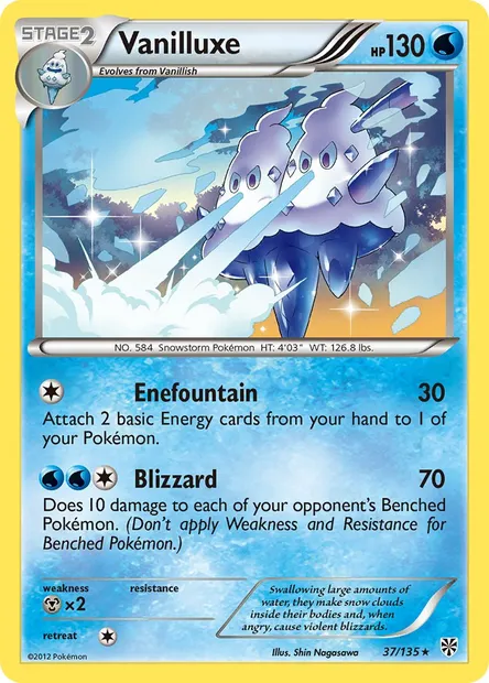 Vanilluxe, Pokémon card PLS 37 — Plasma Storm set
