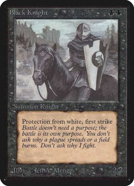 Black Knight, Magic card LEA 94 — Limited Edition Alpha set