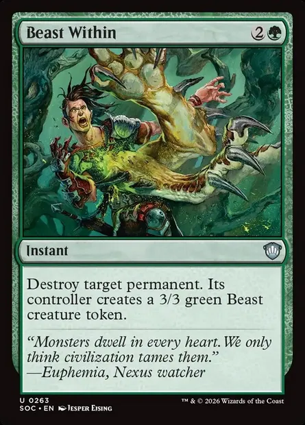 Beast Within, Magic card SOC 263 — Secrets of Strixhaven Commander set