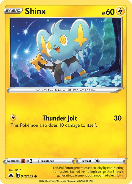 Shinx, Pokémon card CRZ 040 — Crown Zenith set