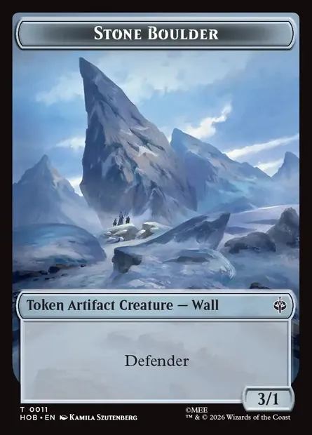 Stone Boulder, carte Magic THOB 11 — extension The Hobbit Tokens
