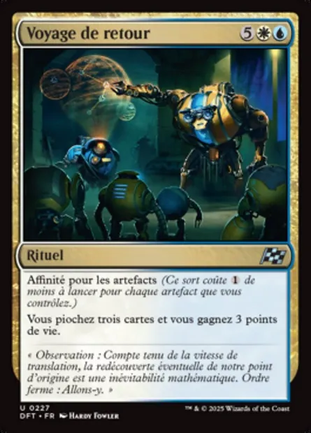 Voyage de retour, carte Magic DFT 227 — extension Aetherdrift