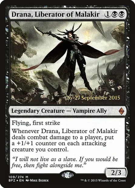 Drana, libératrice de Malakir, carte Magic PBFZ 109s — extension Battle for Zendikar Promos