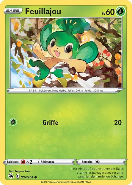Feuillajou, carte Pokémon FST 7 — extension Poing de Fusion