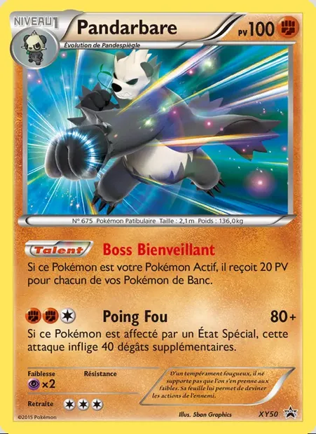 Pandarbare, carte Pokémon XY 50 — extension Promo XY