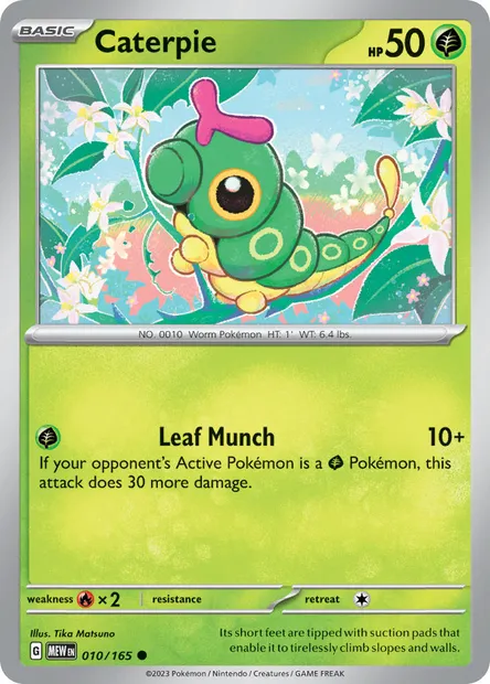 Caterpie, Pokémon card MEW 010 — 151 set