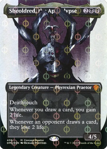 Sheoldred, l'Apocalypse, carte Magic DMU 436 — extension Dominaria Uni