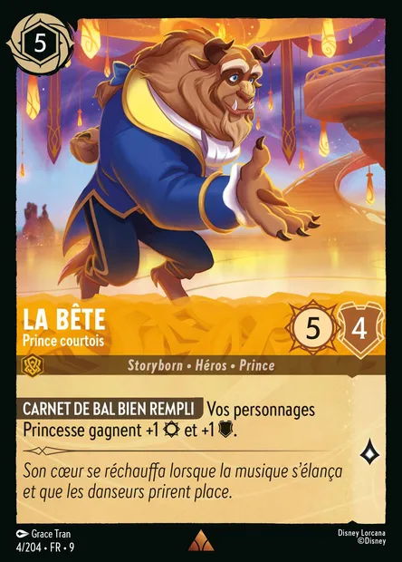 La Bête - Prince courtois, carte Disney Lorcana CH9-004 — extension Fabuleux