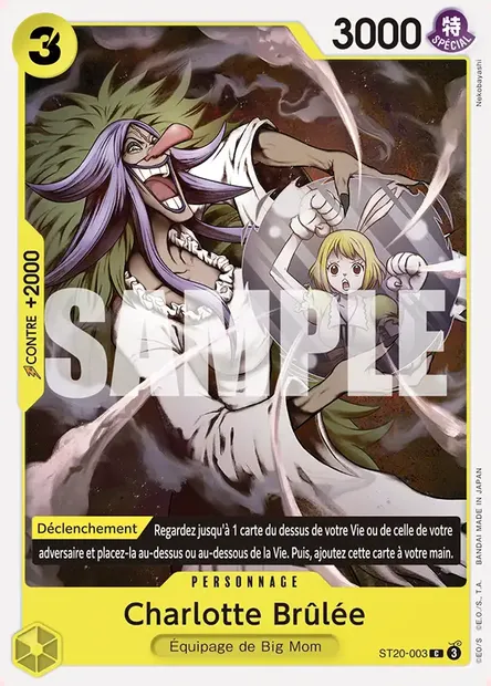 Charlotte Brûlée, carte One Piece ST20-003 — extension JAUNE Charlotte Katakuri