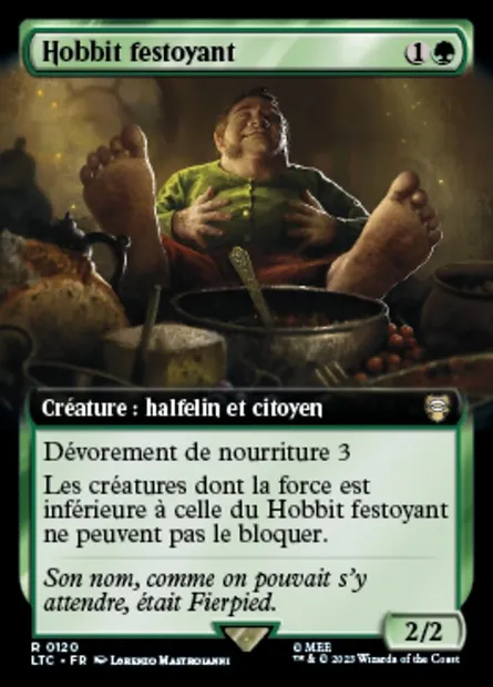 Hobbit festoyant, carte Magic LTC 120 — extension Tales of Middle-earth Commander