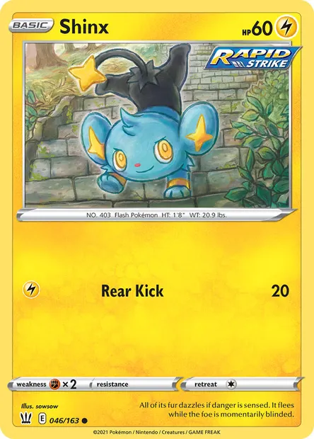 Shinx, Pokémon card BST 46 — Battle Styles set