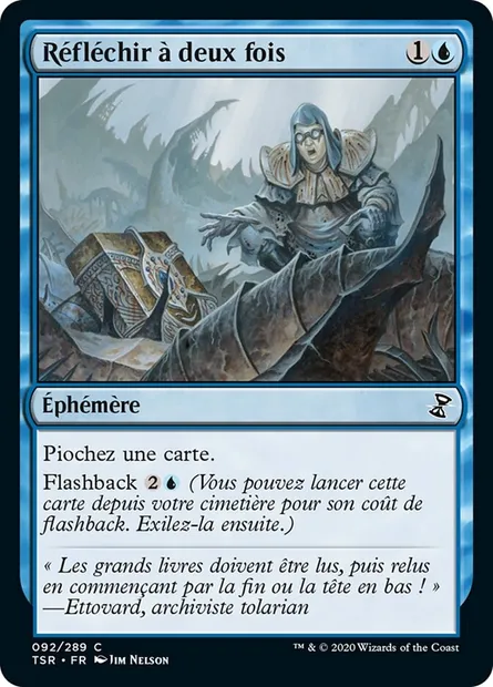 Réfléchir à deux fois, carte Magic TSR 92 — extension Spirale Temporelle Remastered