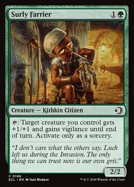 Surly Farrier, Magic card ECL 196 — Lorwyn Eclipsed set