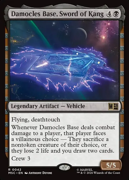 Damocles Base, Sword of Kang, Magic card MSC 42 — Marvel Super Heroes Commander set
