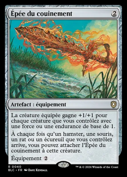 Épée du couinement, carte Magic BLC 40 — extension Bloomburrow Commander