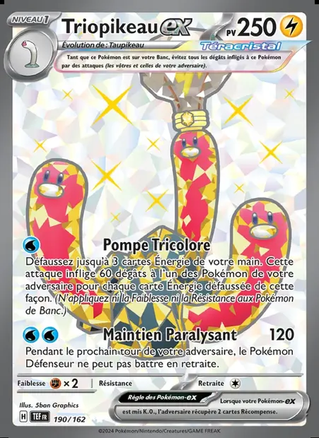 Triopikeau-ex, carte Pokémon TEF 190 — extension Forces Temporelles