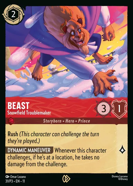 Beast - Snowfield Troublemaker, Disney Lorcana card P3-031 — P3 set