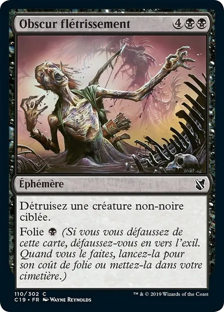 Obscur flétrissement, carte Magic C19 110 — extension Commander 2019