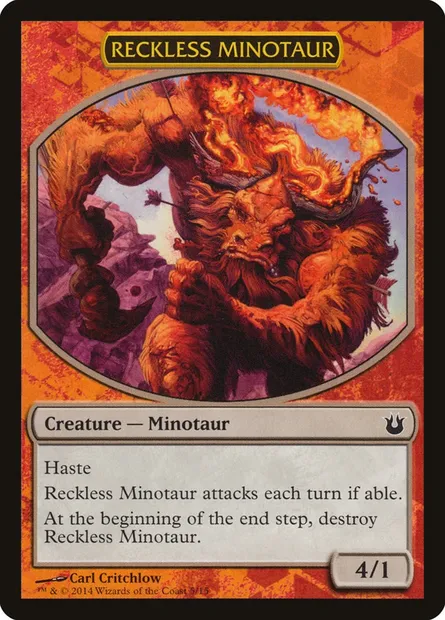 Reckless Minotaur, carte Magic TBTH 5 — extension Battle the Horde