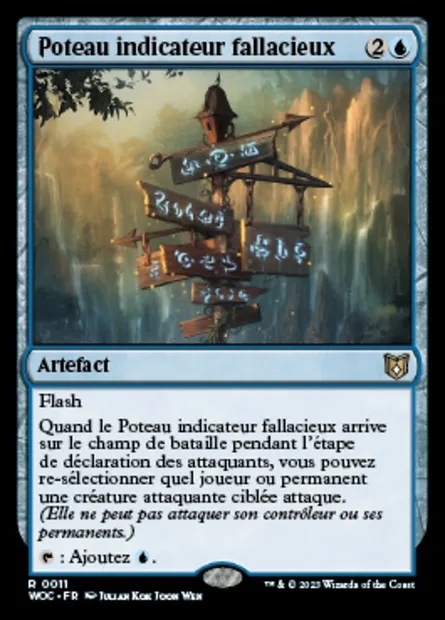 Poteau indicateur fallacieux, carte Magic WOC 11 — extension Wilds of Eldraine Commander