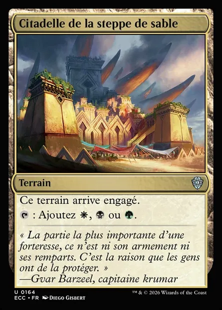 Citadelle de la steppe de sable, carte Magic ECC 164 — extension Lorwyn Eclipsed Commander
