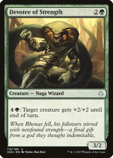 Devotee of Strength, Magic card HOU 113 — Hour of Devastation set