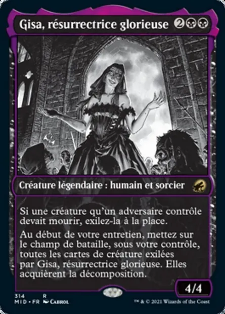 Gisa, résurrectrice glorieuse, carte Magic MID 314 — extension Innistrad : chasse de minuit