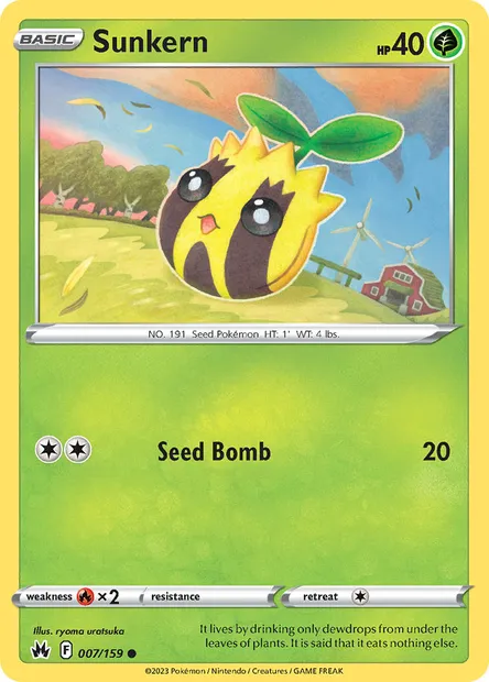 Sunkern, Pokémon card CRZ 007 — Crown Zenith set