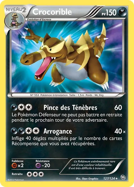 Crocorible, carte Pokémon DRX 127 — extension Dragons Éxaltés