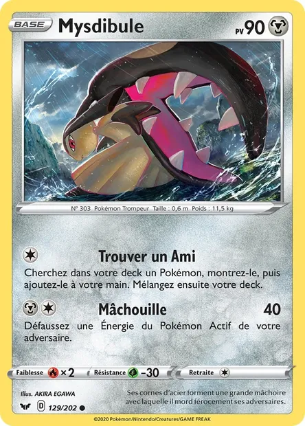 Mysdibule, carte Pokémon SSH 129 — extension Épée et Bouclier