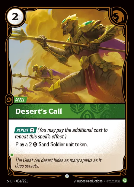 Desert's Call, Riftbound card SFD 031 — Spiritforged set