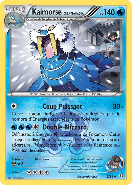 Kaimorse de la Team Aqua, carte Pokémon DCR 5 — extension Double Danger