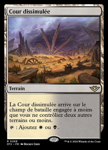 Cour dissimulée, carte Magic OTJ 268 — extension Outlaws of Thunder Junction