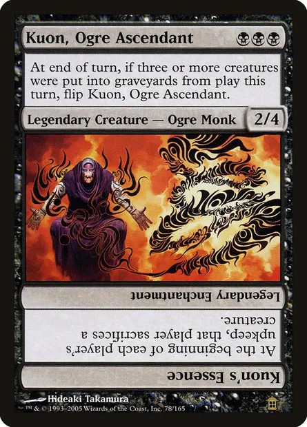 Kuon, Ogre Ascendant // Kuon's Essence, Magic card SOK 78 — Saviors of Kamigawa set