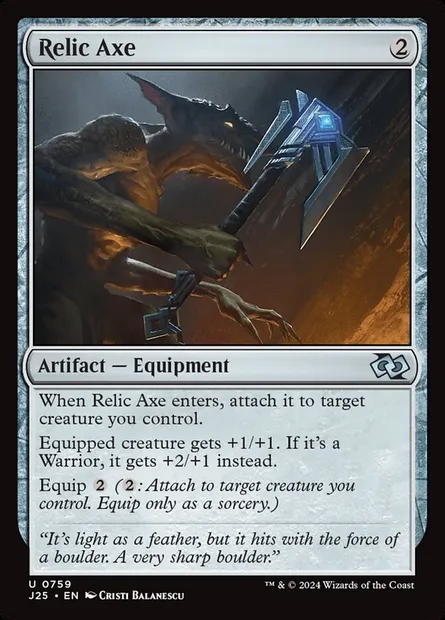 Relic Axe, Magic card J25 759 — Foundations Jumpstart set