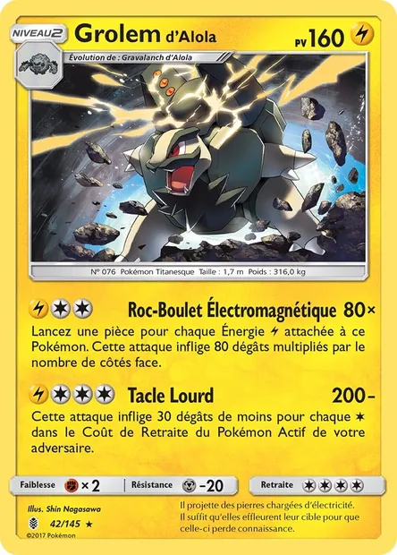 Grolem d’Alola, carte Pokémon GRI 42 — extension Gardiens Ascendants