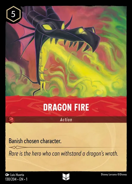 Dragon Fire, Disney Lorcana card CH1-130 — The First Chapter set