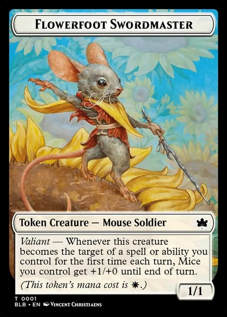 Flowerfoot Swordmaster, Magic card TBLB 1 — Bloomburrow Tokens set
