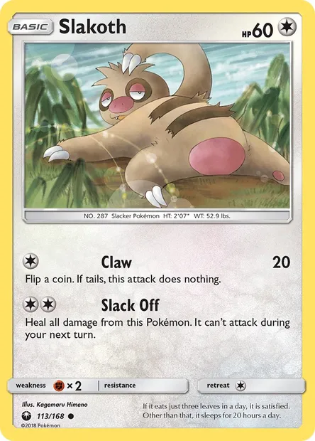Slakoth, Pokémon card CES 113 — Celestial Storm set