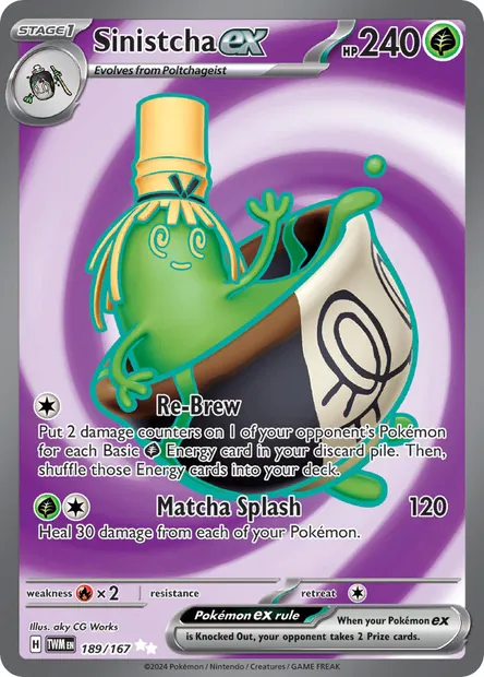 Sinistcha ex, Pokémon card TWM 189 — Twilight Masquerade set