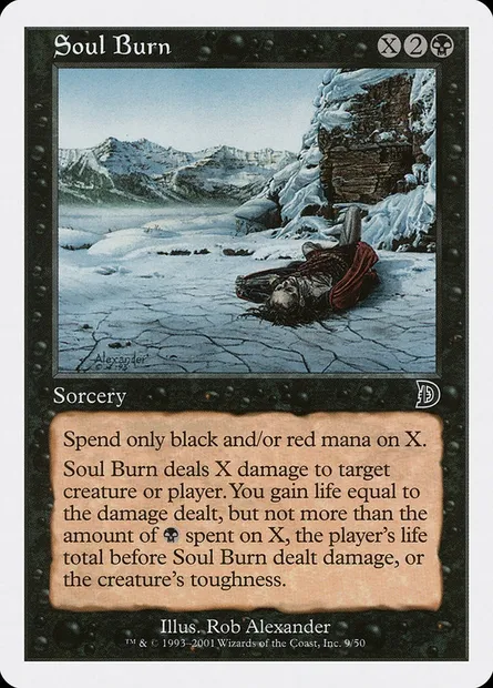 Soul Burn, Magic card DKM 9 — Deckmasters set