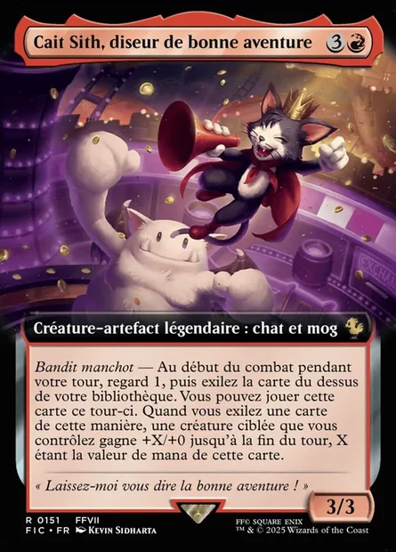Cait Sith, diseur de bonne aventure, carte Magic FIC 151 — extension Final Fantasy Commander