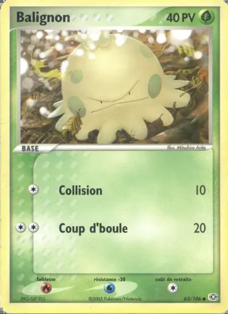 Balignon, carte Pokémon EM 63 — extension EX Émeraude