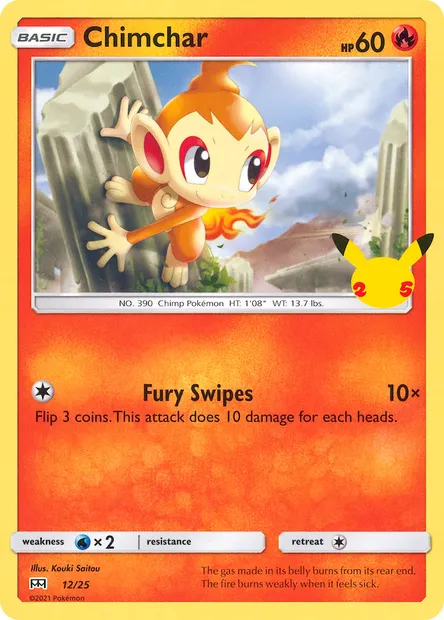 Chimchar, Pokémon card MCD21 12 — McDonald's Collection 2021 set