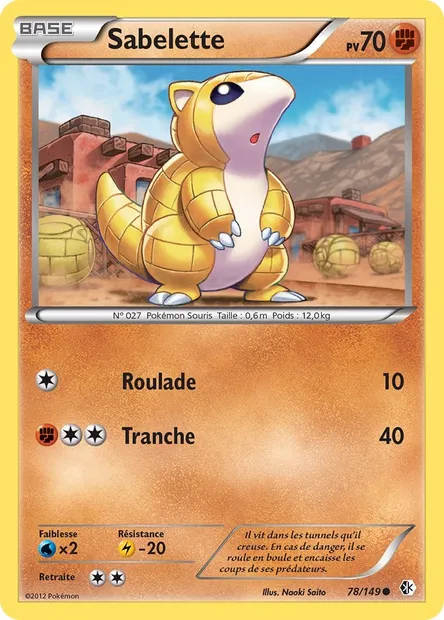 Sabelette, carte Pokémon BCR 78 — extension Frontières Franchies