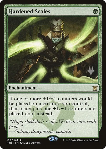 Hardened Scales, Magic card PKTK 133p — Khans of Tarkir Promos set