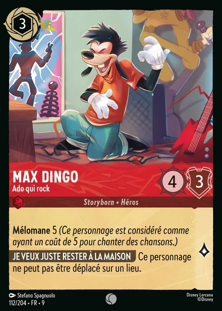 Max Dingo - Ado qui rock, carte Disney Lorcana CH9-112 — extension Fabuleux