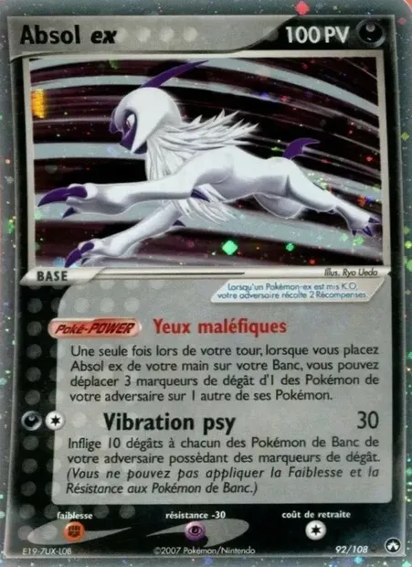 Absol ex, carte Pokémon PK 92 — extension EX Gardiens du Pouvoir